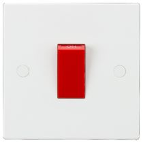MLA Knightsbridge SN8331 (10 PACK) Square Edge White Plastic 1G Size Double Pole Cooker Switch 45A