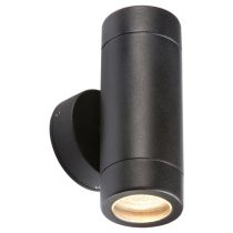 ML Knightsbridge WALL2LBK Black Aluminium Up & Down GU10 Wall Light Fitting IP65 2 x 35W 230V
