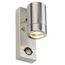 MLA Knightsbridge WALL5LSS Stainless Steel GU10 Wall Light Fitting with PIR Sensor IP44