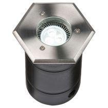 ML Knightsbridge WHGULED Stainless Steel LED GU10 Hexagonal In Ground Walkover Light IP67 25W