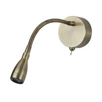 Searchlight 9917AB Flexy 1W Antique Brass 6500K LED Wall / Reading Light