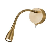 Searchlight 9917SB Flexy 1W Satin Brass 6500K LED Wall / Reading Light 