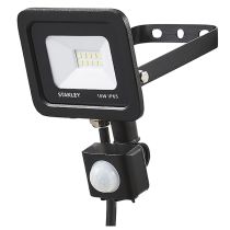 Stanley 10W LED Slimline Floodlight Black with PIR