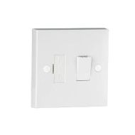 ML Knightsbridge SN6300 (10 PACK) Square Edge White Plastic Switched Fused Connection Spur Unit 13A
