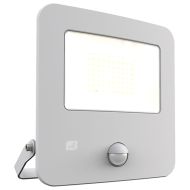 Ansell Zion LED Polycarbonate Floodlight - PIR - 30W Warm White - White