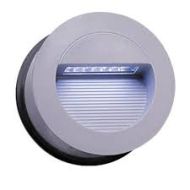 ML Knightsbridge NH017W Grey Aluminium Recessed Round Wall Light 14 White LEDs IP44 1.4W 230V