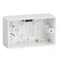 ML Knightsbridge SN1600 (5 PACK) Square Edge White Double 2 Gang 47mm Pattress Box with Earth Terminal