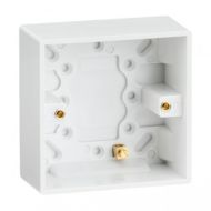ML Knightsbridge SN1700 (10 PACK) Square Edge White Single 1 Gang 35mm Pattress Box with Earth Terminal