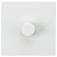 MLA Knightsbridge SN2161 Square Edge White Plastic 1 Gang LED Ready Leading Edge Dimmer Switch