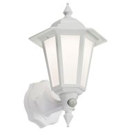 ML Knightsbridge LANT2W White Polycarbonate LED Outdoor Lantern with PIR IP54 Cool White 8W