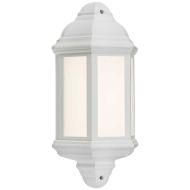 ML Knightsbridge LANT3W White Polycarbonate LED Outdoor Half Wall Lantern IP54 Cool White 8W
